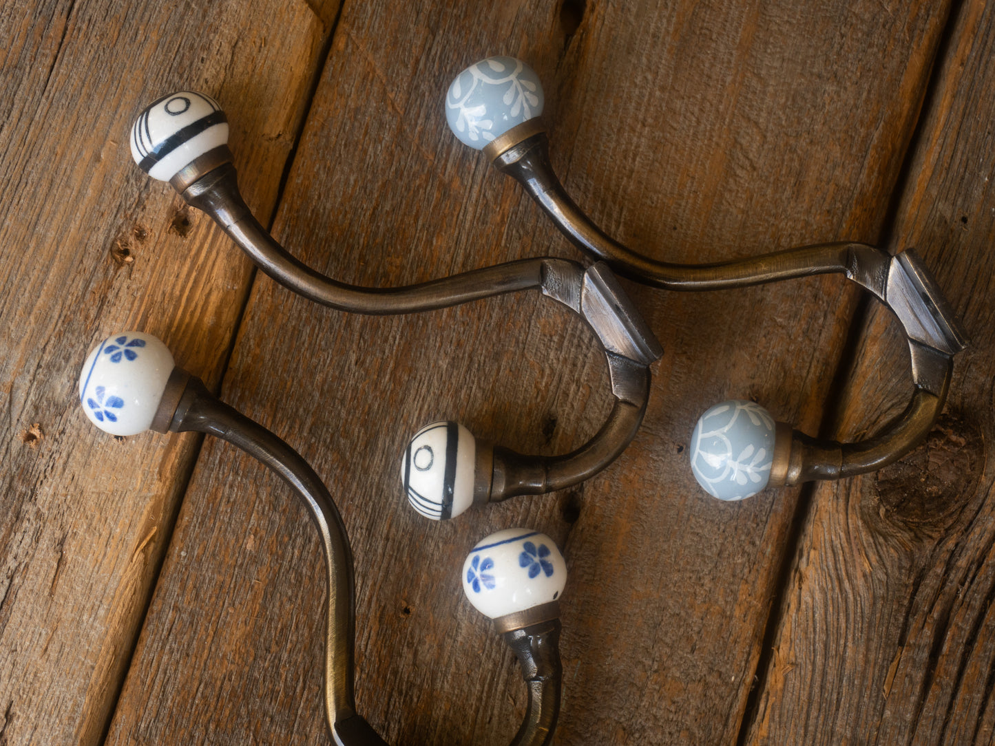 Artisan Hand-Painted Antique Bronze Hooks