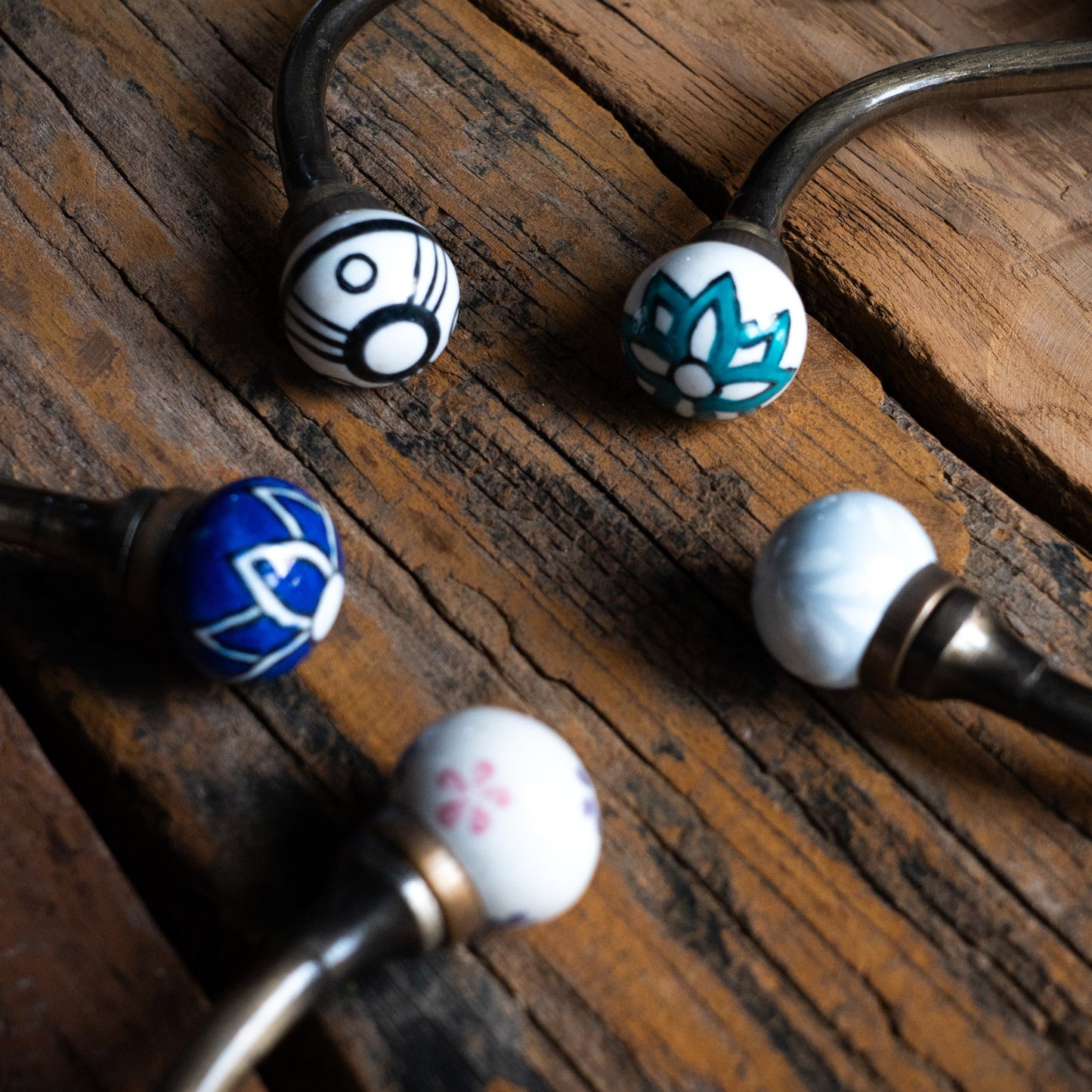 Artisan Hand-Painted Antique Bronze Hooks