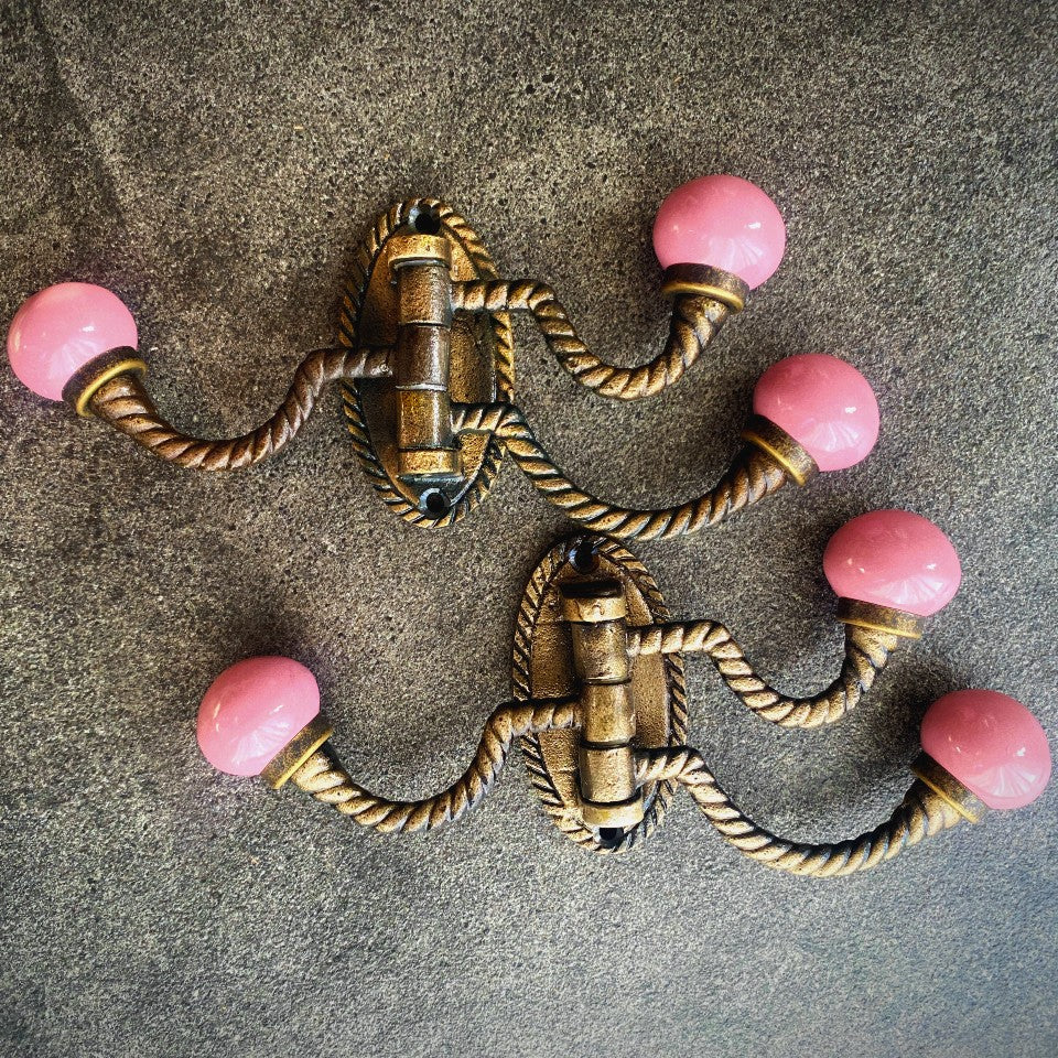 French Victorian Style Triple Rope Cast Iron Coat Hook