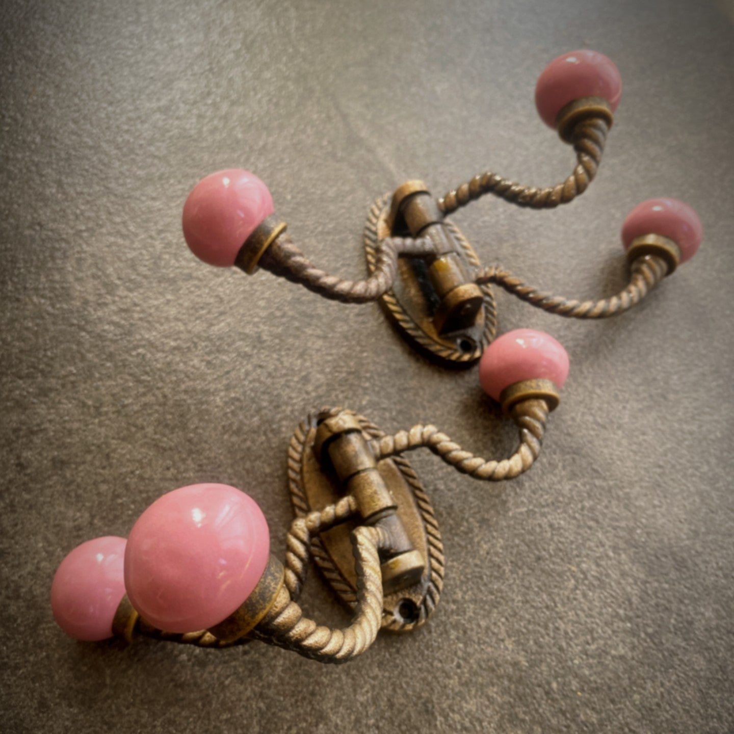 French Victorian Style Triple Rope Cast Iron Coat Hook