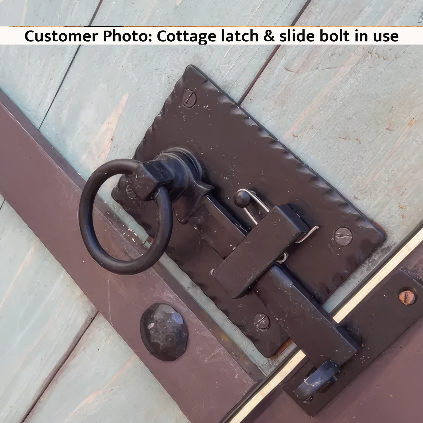 Cottage Ring Latch *Double-Coated* with Powder-Coat & Burnt Wax Finish