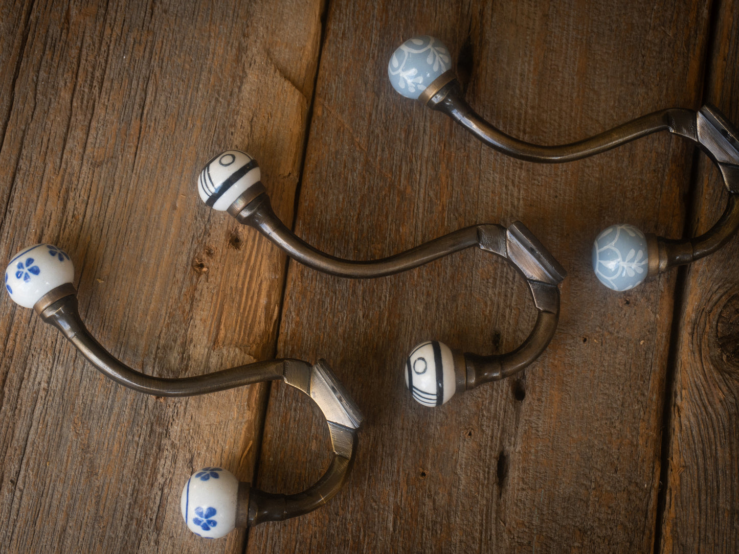 Artisan Hand-Painted Antique Bronze Hooks