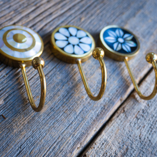 Brass and Mother of Pearl decorative hook (COMING SOON )