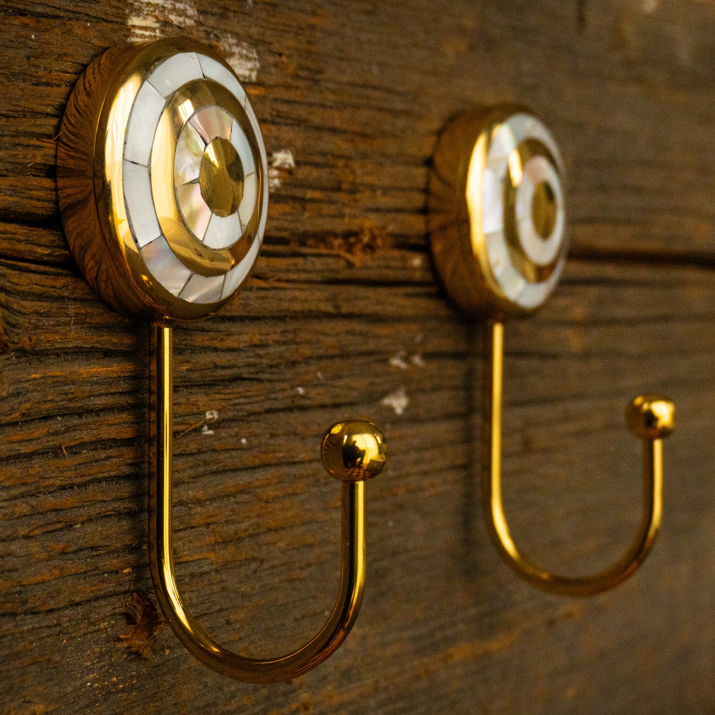 Brass and Mother of Pearl decorative hook