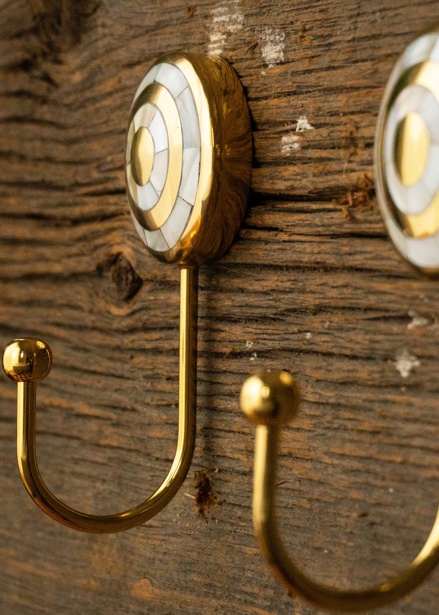 Brass and Mother of Pearl decorative hook