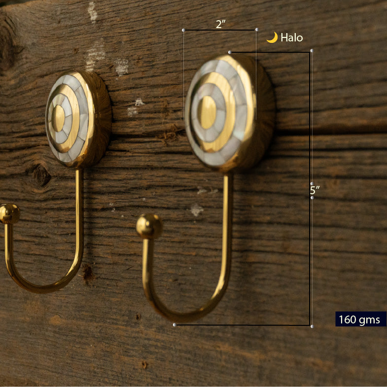 Brass and Mother of Pearl decorative hook