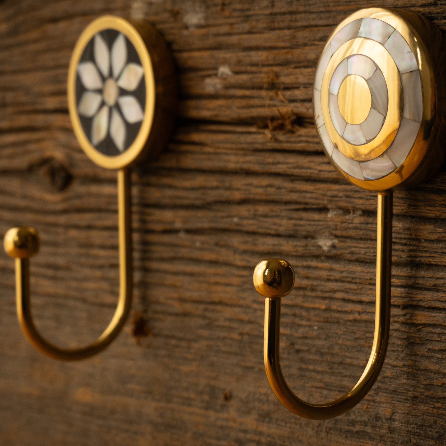 Brass and Mother of Pearl decorative hook