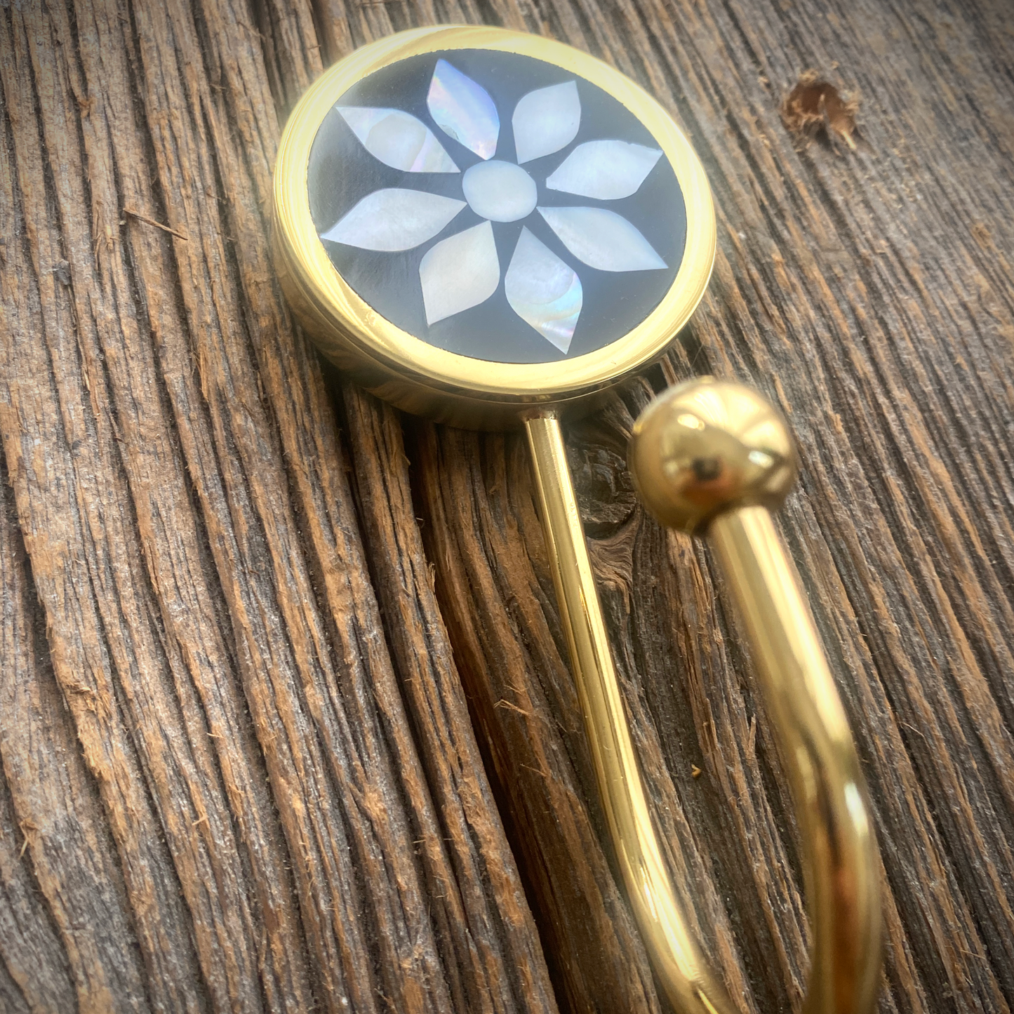 Brass and Mother of Pearl decorative hook (COMING SOON )