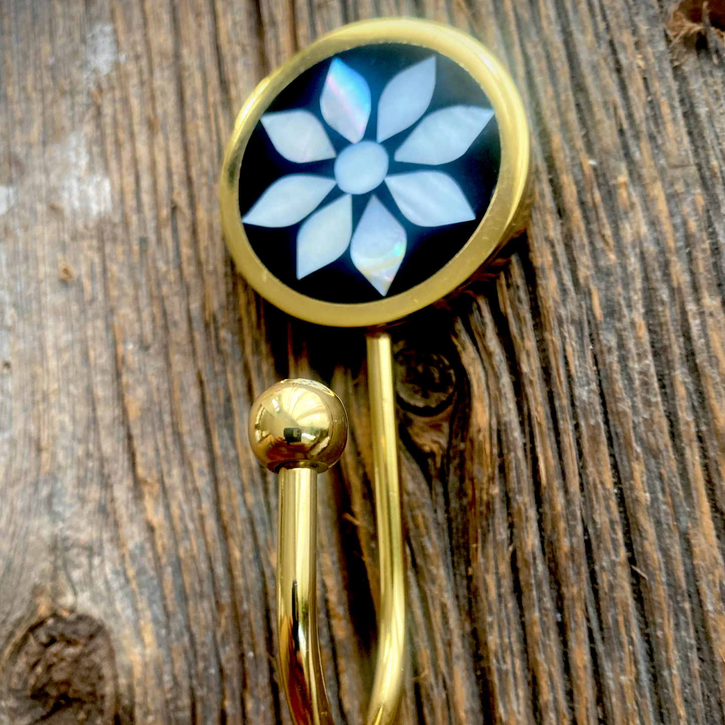 Brass and Mother of Pearl decorative hook (COMING SOON )