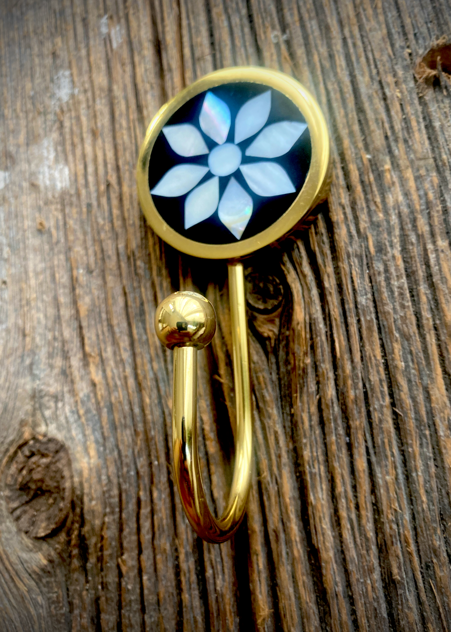Brass and Mother of Pearl decorative hook (COMING SOON )
