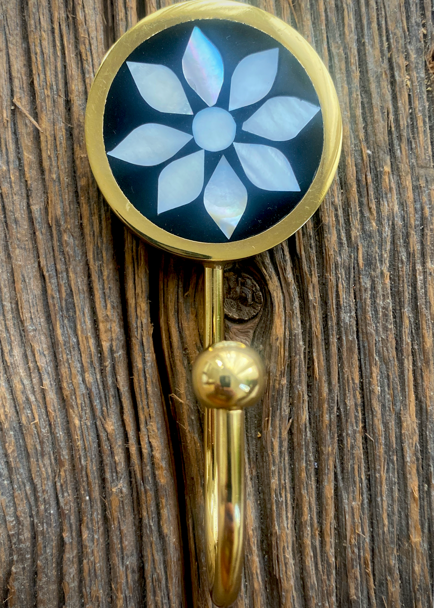 Brass and Mother of Pearl decorative hook (COMING SOON )