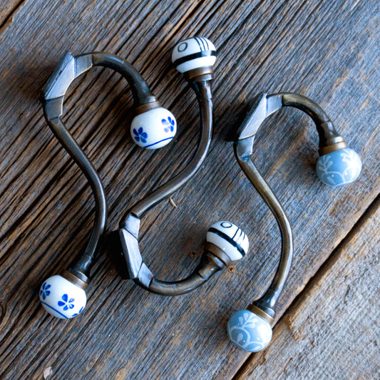 Artisan Hand-Painted Antique Bronze Hooks
