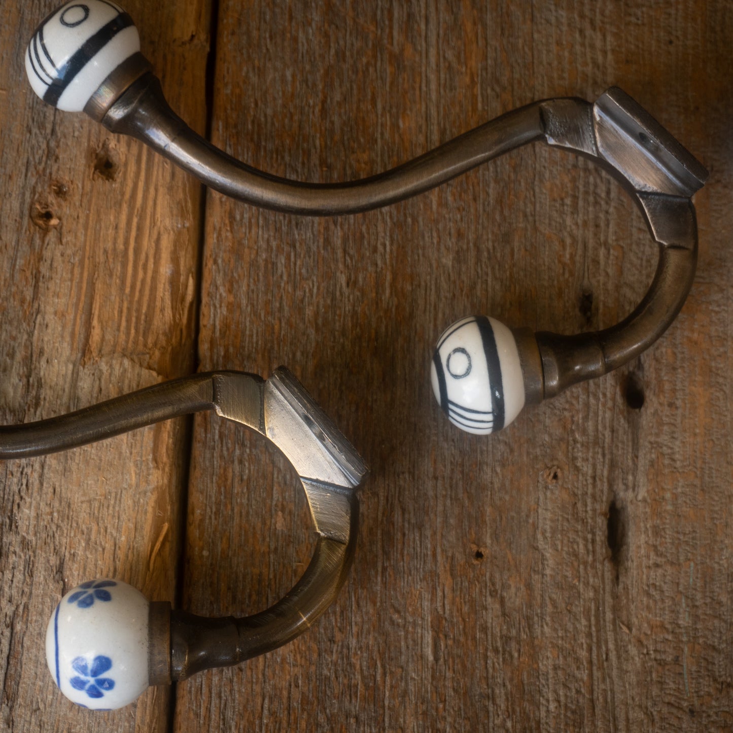 Artisan Hand-Painted Antique Bronze Hooks