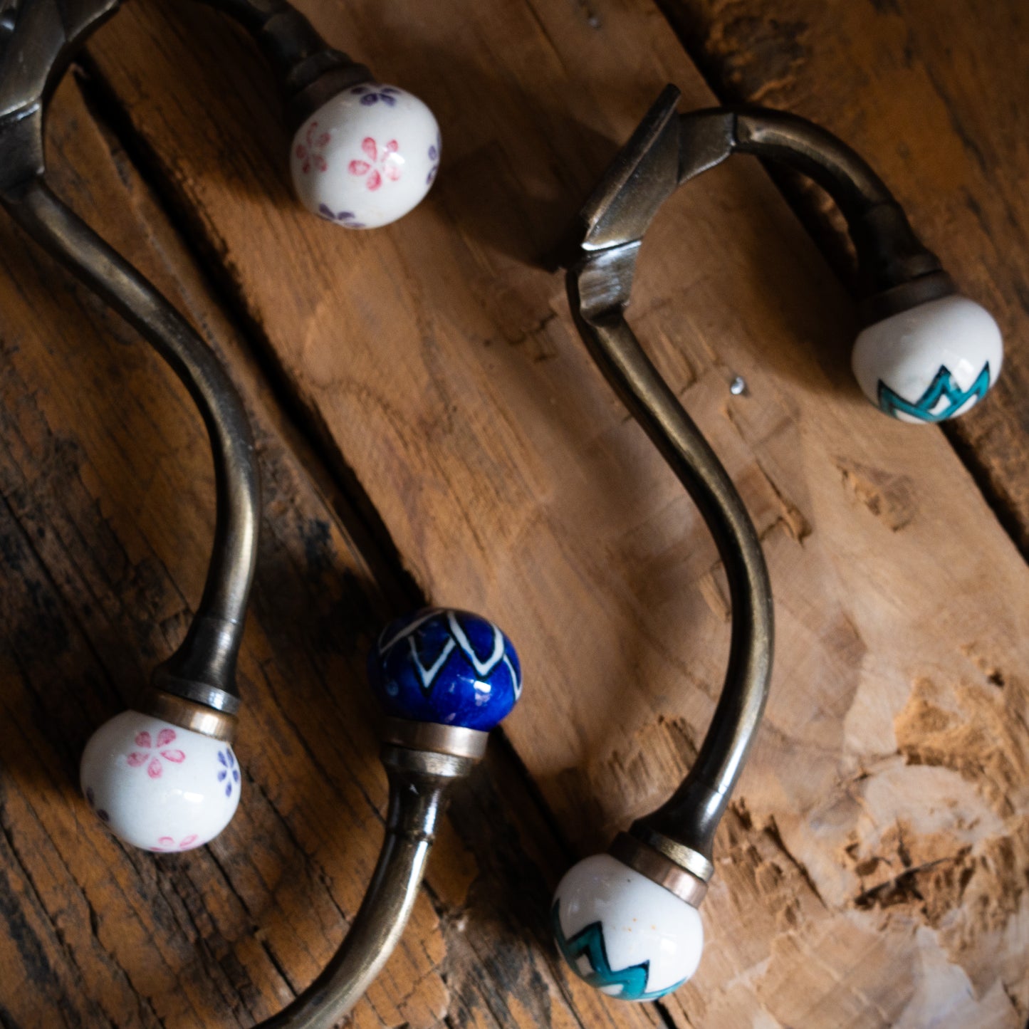 Artisan Hand-Painted Antique Bronze Hooks