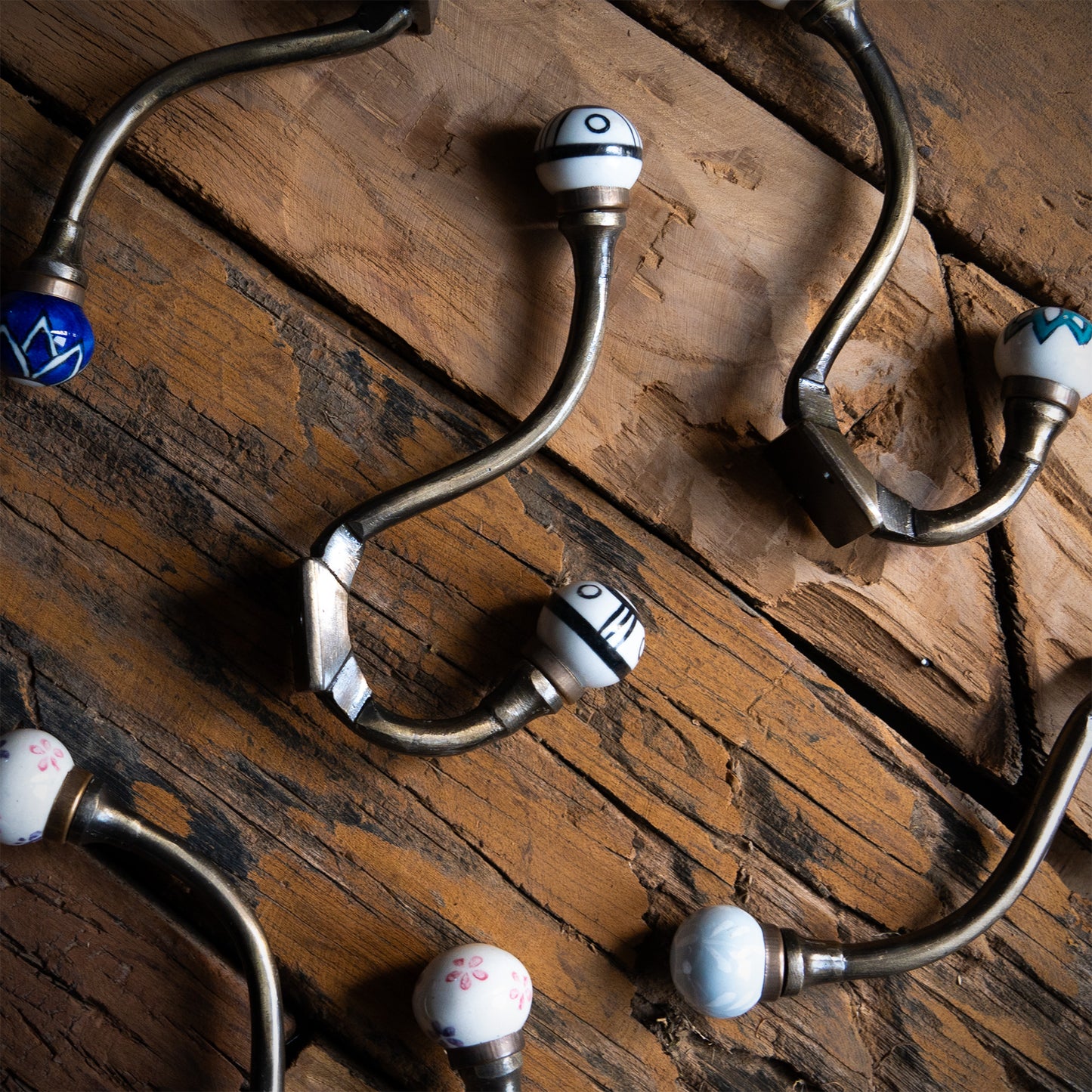 Artisan Hand-Painted Antique Bronze Hooks