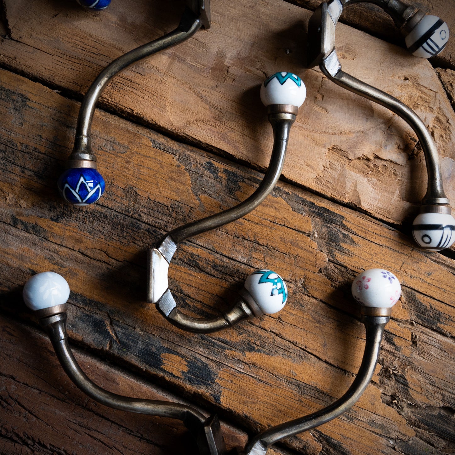 Artisan Hand-Painted Antique Bronze Hooks