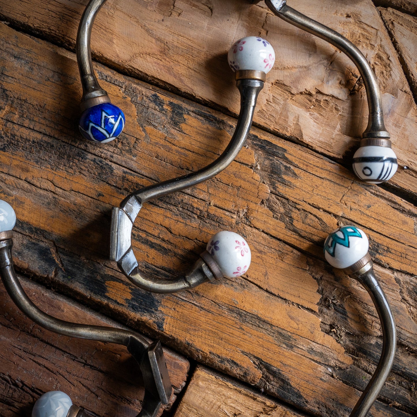 Artisan Hand-Painted Antique Bronze Hooks