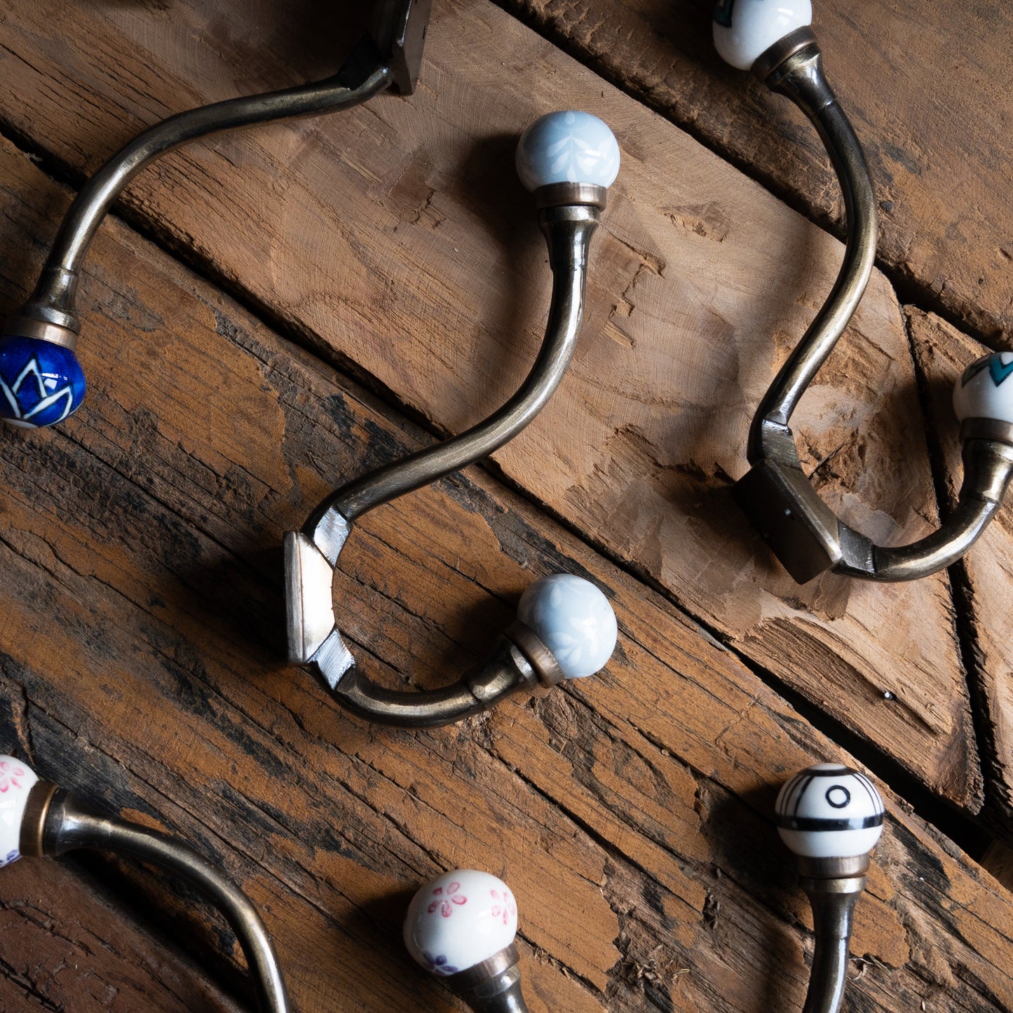 Artisan Hand-Painted Antique Bronze Hooks