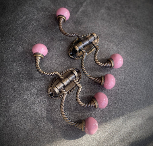 French Victorian Style Triple Rope Cast Iron Coat Hook