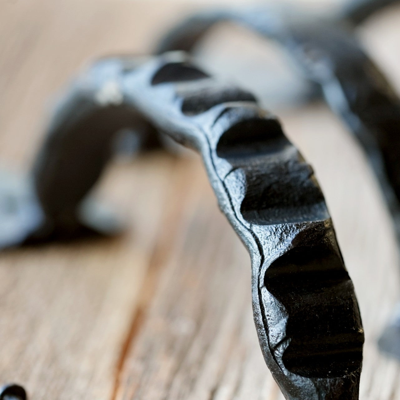 iron door pull hand forged - pair