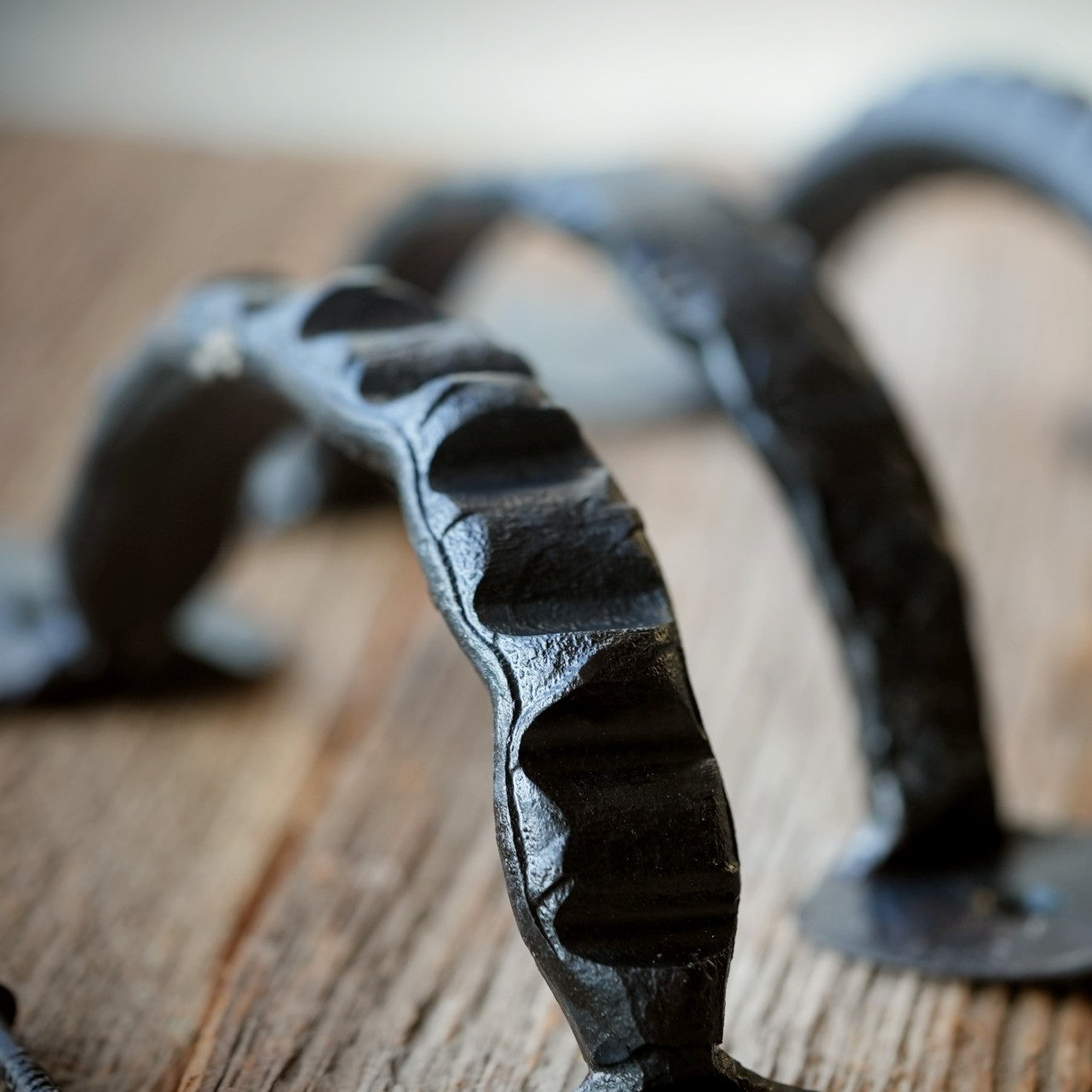 iron door pull hand forged - pair