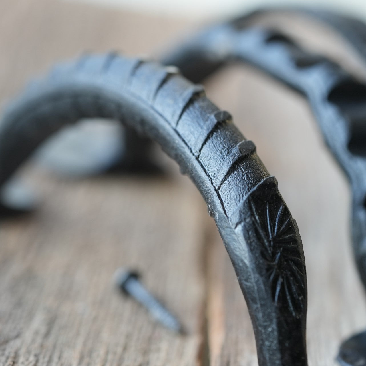 iron door pull hand forged - pair