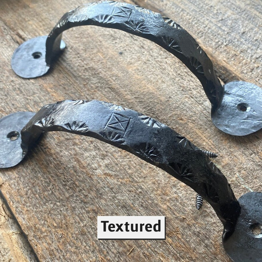 iron door pull hand forged - pair
